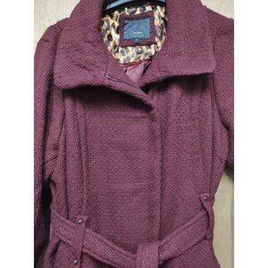 Steve Madden Merlot Drama Belted Overcoat Women’s Size 3XL